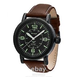 Montre Automatique B-Montre Pilot Militaire Mécanique 43mm Moderne Ip-Noir