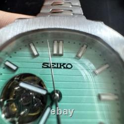 Montre Automatique Custom Mod Style Sport Luxe, Cadran Tiffany, Fond Ouvert