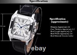 Montre Automatique Homme Classique Rétro Jaragar, Bracelet Cuir Élégant
