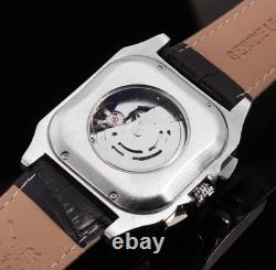 Montre Automatique Homme Classique Rétro Jaragar, Bracelet Cuir Élégant