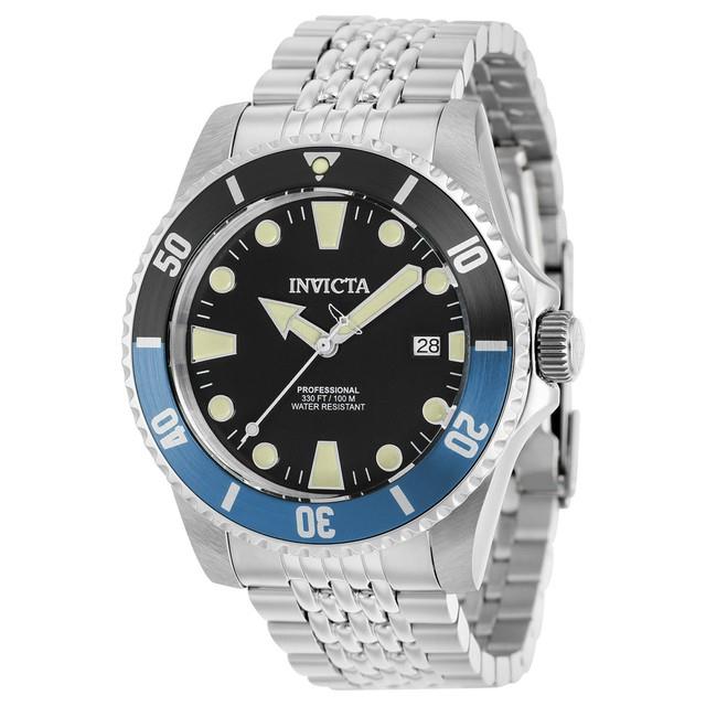 Montre Automatique Homme Invicta Pro Diver 39752 Acier Noir Bleu Sub 100mt