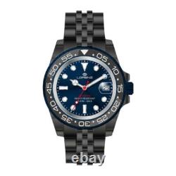 Montre Automatique Homme LORENZ 26130BB Acier Inoxydable Noir Bleu Sub 100mt