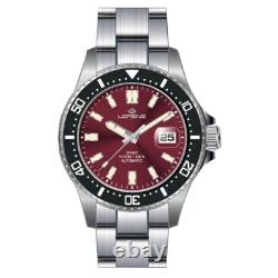 Montre Automatique Homme LORENZ 28185EE Acier Inoxydable Bordeaux Sub 100mt Montre Automatique Homme LORENZ 28185EE Acier Inoxydable Bordeaux Sub 100mt