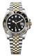 Montre Automatique Homme Lunette Noir Et Dorée (style Gmt) Bracelet Jubilé
