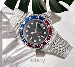 Montre Automatique Homme Lunette Rouge et Bleu (Pepsi) Bracelet Jubilé Montre Automatique Homme Lunette Rouge et Bleu (Pepsi) Bracelet Jubilé
