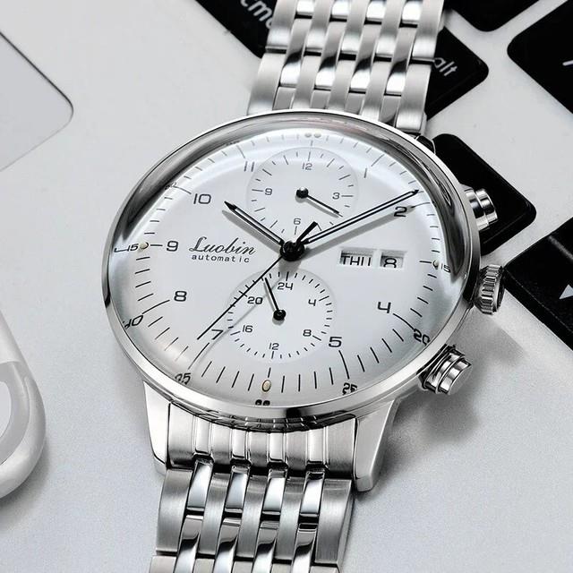 Montre Automatique Luobin Homme Silver White Color Acier Inoxydable 316l