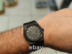 Montre Automatique NH35 Style Tissot PRX Cadran Carbone Noir Verre Saphir