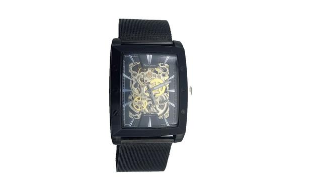 Montre Automatique Pierre Lannier Squelette-bo&icirc;tier Acier Noir Tonneau
