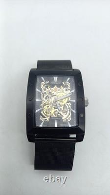 Montre Automatique Pierre Lannier Squelette-boîtier acier noir tonneau