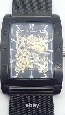 Montre Automatique Pierre Lannier Squelette-boîtier acier noir tonneau