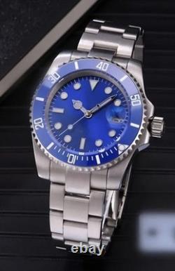 Montre Automatique Sport Homme avec Lunette Céramique Bleue avec fond Bleu