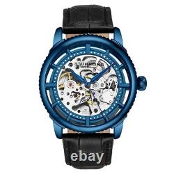 Montre Automatique Squelette Noir Cuir Stuhrling 3933 2 Winchester Pour Homme