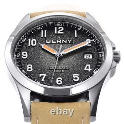 Montre BERNY Automatique Homme ST2130 Saphir 10ATM Lumineuse Luxe