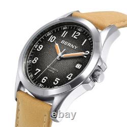 Montre BERNY Automatique Homme ST2130 Saphir 10ATM Lumineuse Luxe