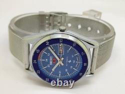 Montre-Bracelet Homme Seiko Automatique Vintage Reconditionnée Cadran Bleu