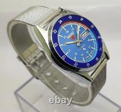 Montre-Bracelet Homme Seiko Automatique Vintage Reconditionnée Cadran Bleu