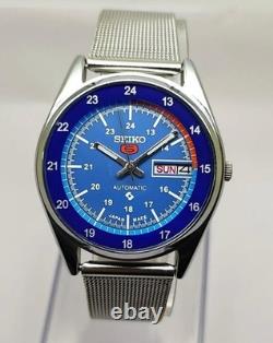 Montre-Bracelet Homme Seiko Automatique Vintage Reconditionnée Cadran Bleu