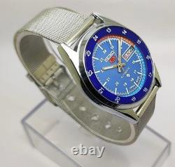 Montre-Bracelet Homme Seiko Automatique Vintage Reconditionnée Cadran Bleu