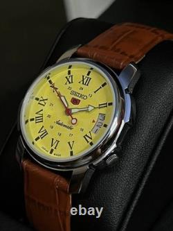 Montre-Bracelet Homme Seiko Automatique Vintage Reconditionnée Cadran Jaune