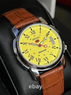 Montre-Bracelet Homme Seiko Automatique Vintage Reconditionnée Cadran Jaune