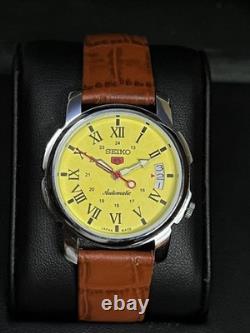Montre-Bracelet Homme Seiko Automatique Vintage Reconditionnée Cadran Jaune