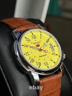 Montre-Bracelet Homme Seiko Automatique Vintage Reconditionnée Cadran Jaune