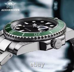 Montre Homme Addiesdive Plongée Acier Inox Quartz Diver 200M Luxe Etanche Neuf