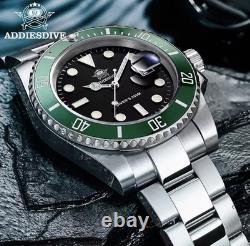 Montre Homme Addiesdive Plongée Acier Inox Quartz Diver 200M Luxe Etanche Neuf