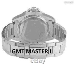 Montre Homme Automatique Style GMT MASTER II Lunette Bleue et Noire
