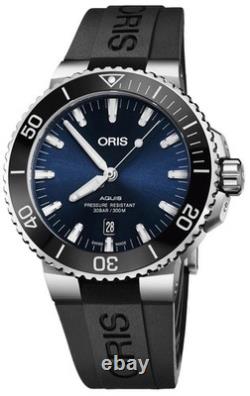 Montre Homme Oris Aquis Automatique Cadran Bleu Noir Divers 01 733 7730