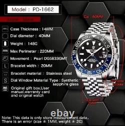 Montre Homme Pagani Design Model PD-1662 (hommage Rolex GMT BatMan) Étanche 100M