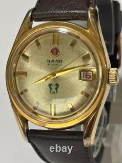 Montre Homme Rado Green Horse Automatique Vintage Fonctionne Années 60 Ton Or