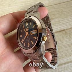 Montre Homme SEIKO 5 7S26-02W0 Automatique Cadran Or Noir Arrière Exposition