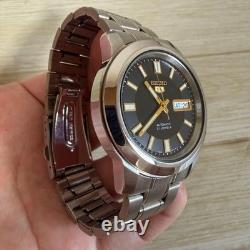 Montre Homme SEIKO 5 7S26-02W0 Automatique Cadran Or Noir Arrière Exposition