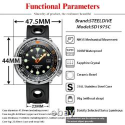 Montre Homme STEELDIVE SDGrenoble 5C Plongée 300m NH35 Lunette Céramique Étanc
