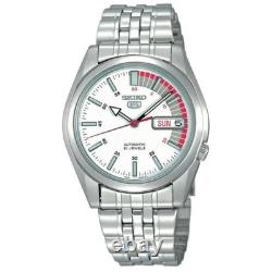 Montre Homme Seiko 5 SNK369K1 Automatique Cadran Blanc Acier Inoxydable Neuve