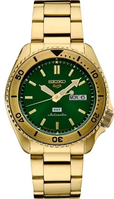 Montre Homme Seiko 5 Sports Huf Srpj20 Automatique Cadran Vert Ton Or