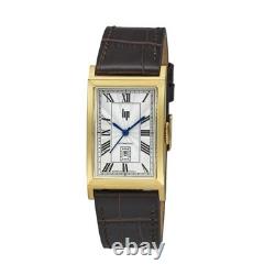 Montre Lip Churchill T26 671935, bracelet en cuir noir, cadran analogique, 46 mm