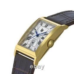 Montre Lip Churchill T26 671935, bracelet en cuir noir, cadran analogique, 46 mm