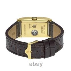 Montre Lip Churchill T26 671935, bracelet en cuir noir, cadran analogique, 46 mm