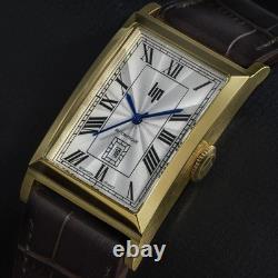 Montre Lip Churchill T26 671935, bracelet en cuir noir, cadran analogique, 46 mm