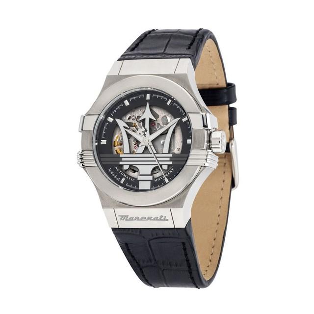 Montre Maserati Homme Potenza Automatique Cuir Acier Noire R8821108038