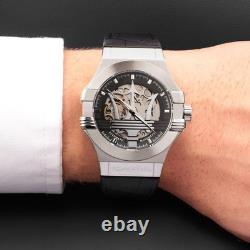 Montre MASERATI Homme Potenza Automatique Cuir Acier Noire R8821108038