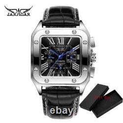 Montre Mécanique Automatique Étanche Pour Homme, Bracelet En Cuir Carré