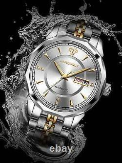 Montre Mécanique Automatique Luxe JARDURLY Homme Diamant Aiguilles Luminescentes