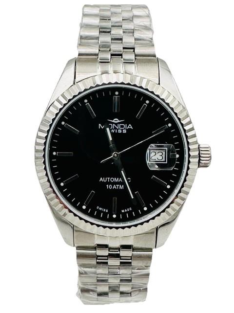 Montre Mondia Swiss Automatique Sellita Sw200 Ms212k/670 Neuve 39 Mm Acier Noir