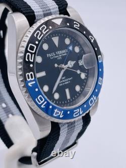 Montre Paul Vermot GMT Automatique Céramique PV2116BLKTE/540 Très Remisée Neuve