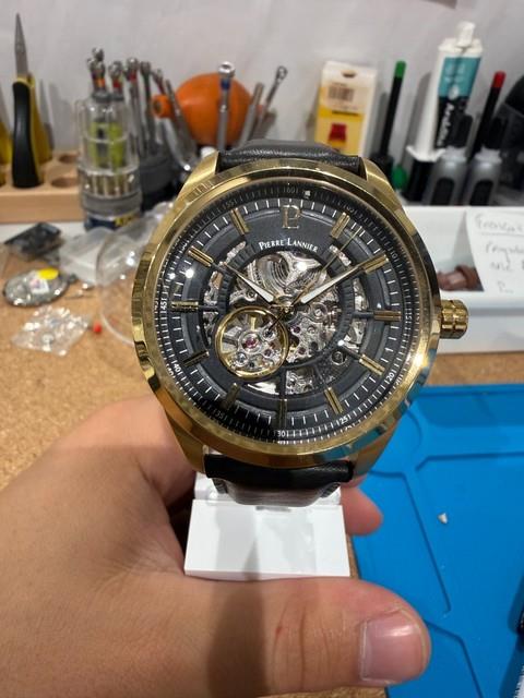 Montre Pierre Lannier Automatique R&eacute;f 326c033 Cadran Noir Bracelet Cuir Neuf