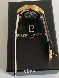 Montre Pierre Lannier Automatique Réf 326C033 Cadran Noir Bracelet Cuir Neuf