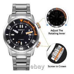 Montre Plongée Homme BERNY Automatique 20ATM Saphir Lumineuse Sport Mécanique Montre Plongée Homme BERNY Automatique 20ATM Saphir Lumineuse Sport Mécanique
